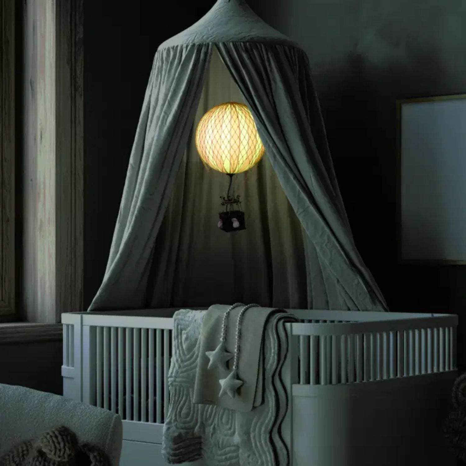 Authentic Models - Mongolfiera grande con Led, Azzurra