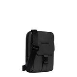 PIQUADRO - Borsello piccolo in pelle martellata, Nero