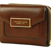 THE BRIDGE - Portafoglio donna medio con bottone Ginevra, Marrone