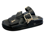 PATRIZIA PEPE - N.36 Ciabatta doppia fascia in pelle, Nero