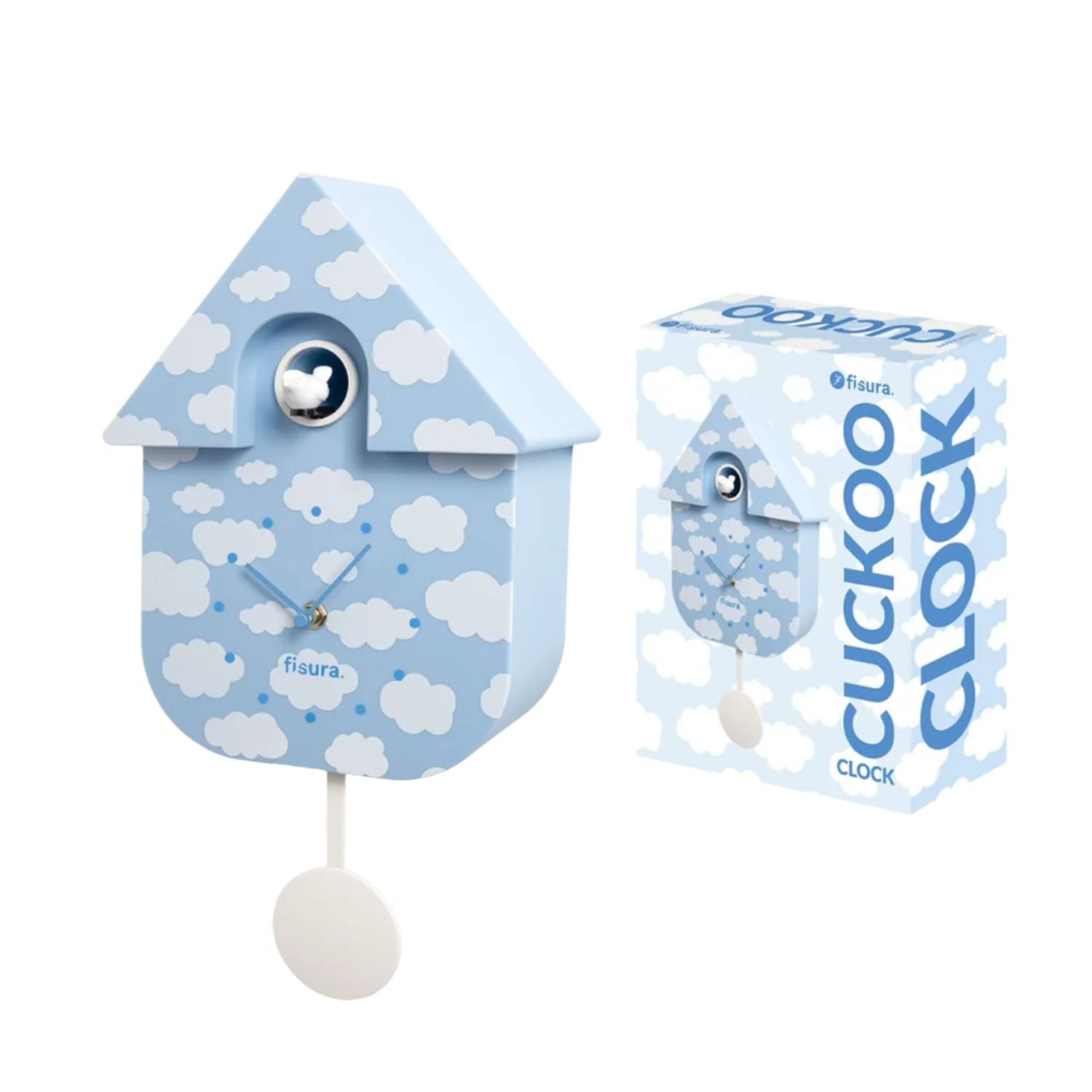 Fisura - Orologio a cucù , Azzurro con Nuvole Bianche