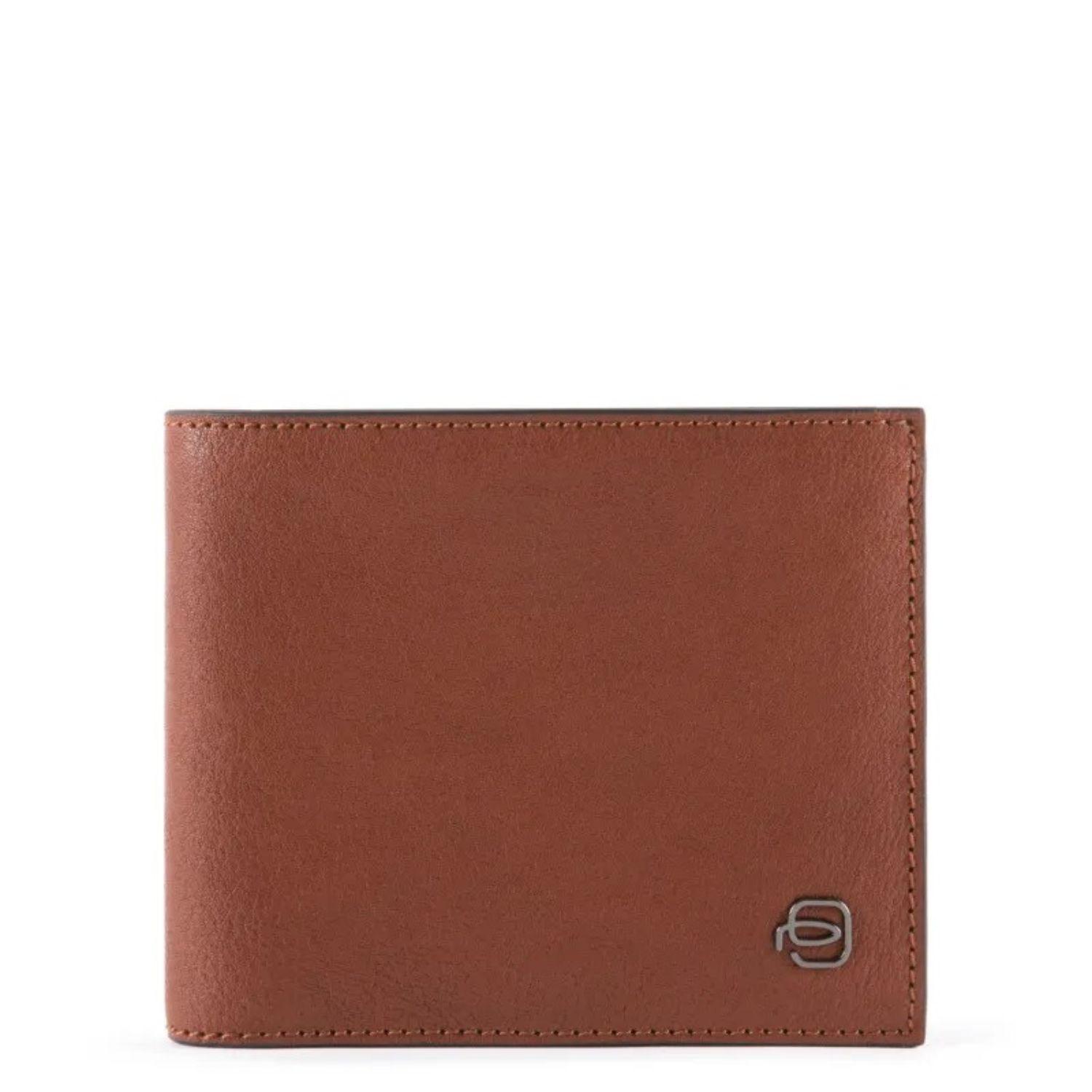 PIQUADRO - Portafoglio B3 con porta monete con zip e portadocumenti, Marrone