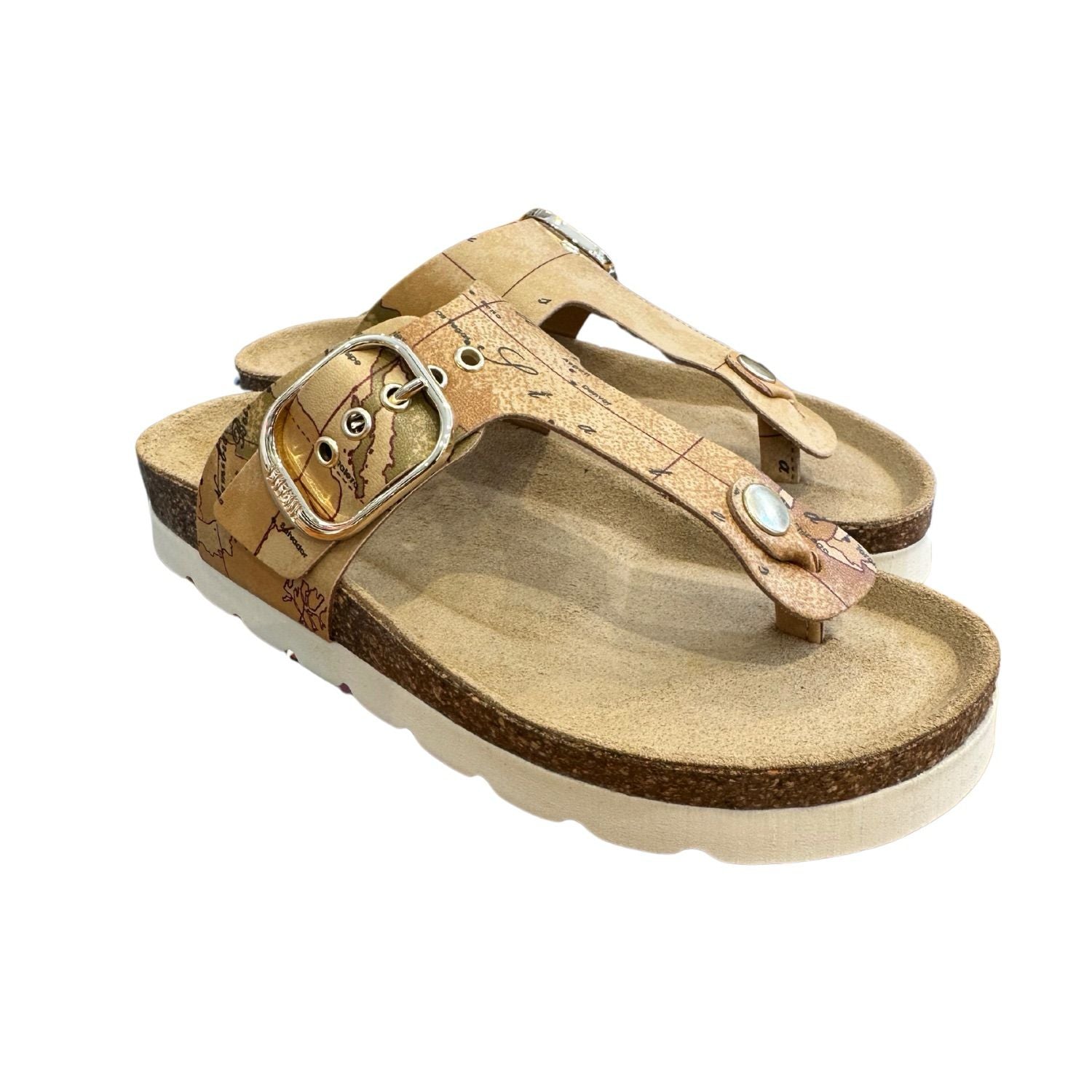 ALVIERO MARTINI - N.39 Infradito in pelle Geo Classic, Beige