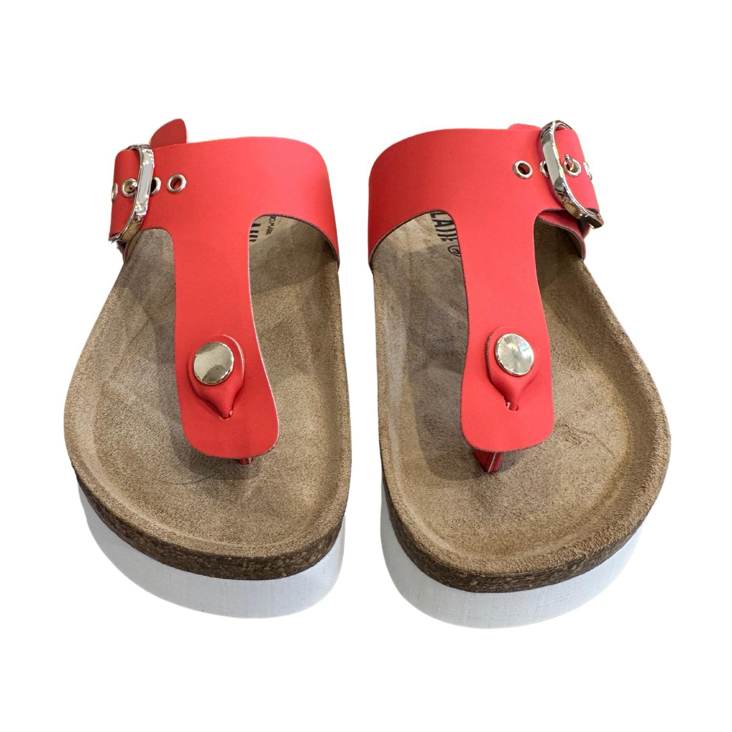 ALVIERO MARTINI - N.40 Geo Mirage sandali infradito Rosso, Corallo