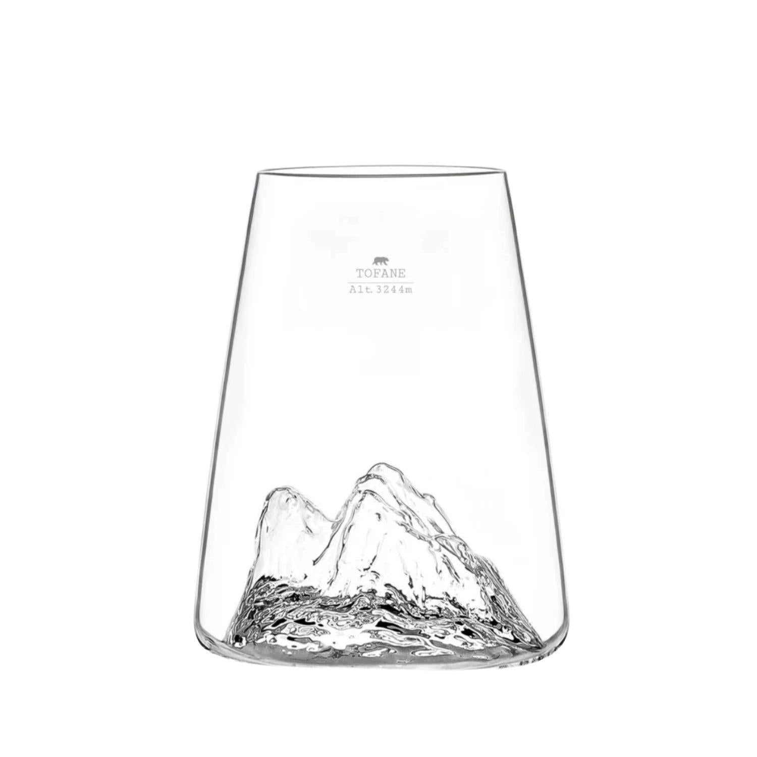 Alaskan Maker - Bicchiere long drink con topografia Tofane, Trasparente