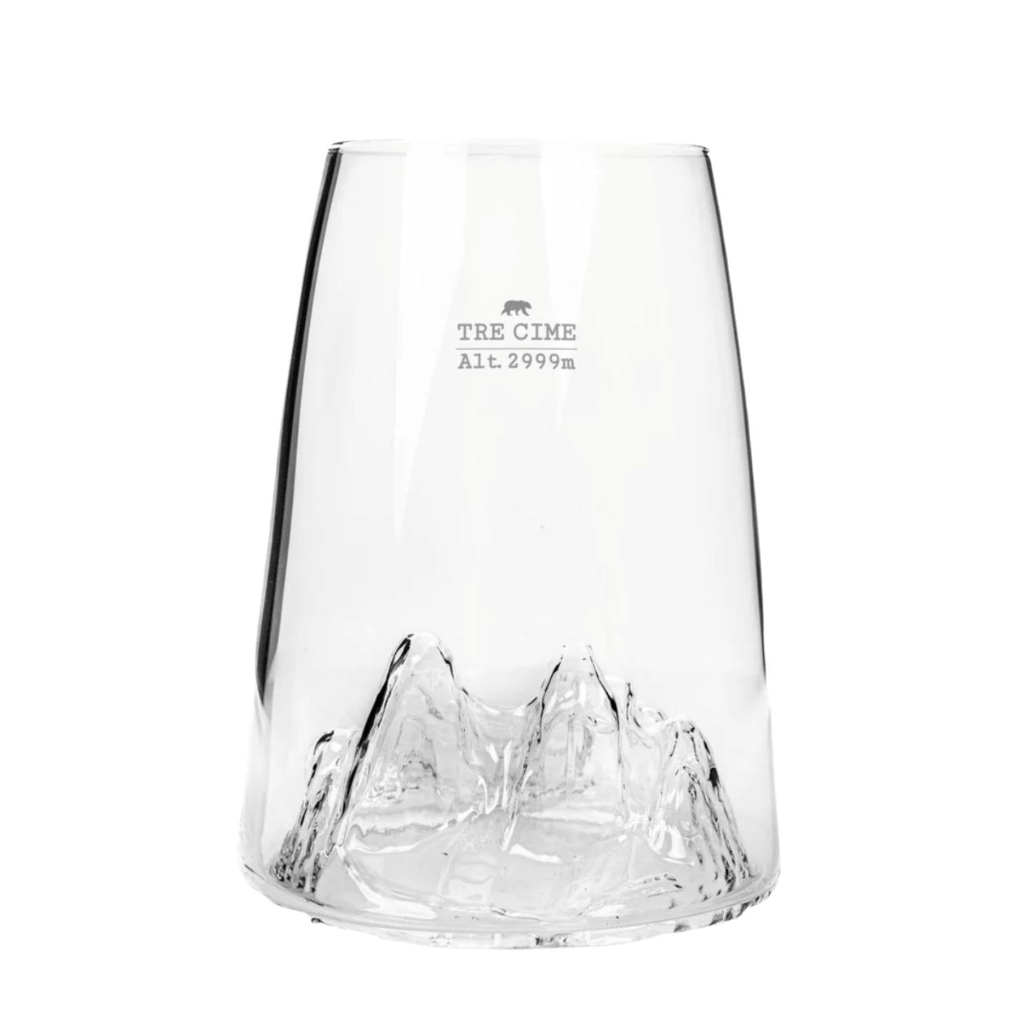 Alaskan Maker - Bicchiere long drink con topografia Tre Cime, Trasparente