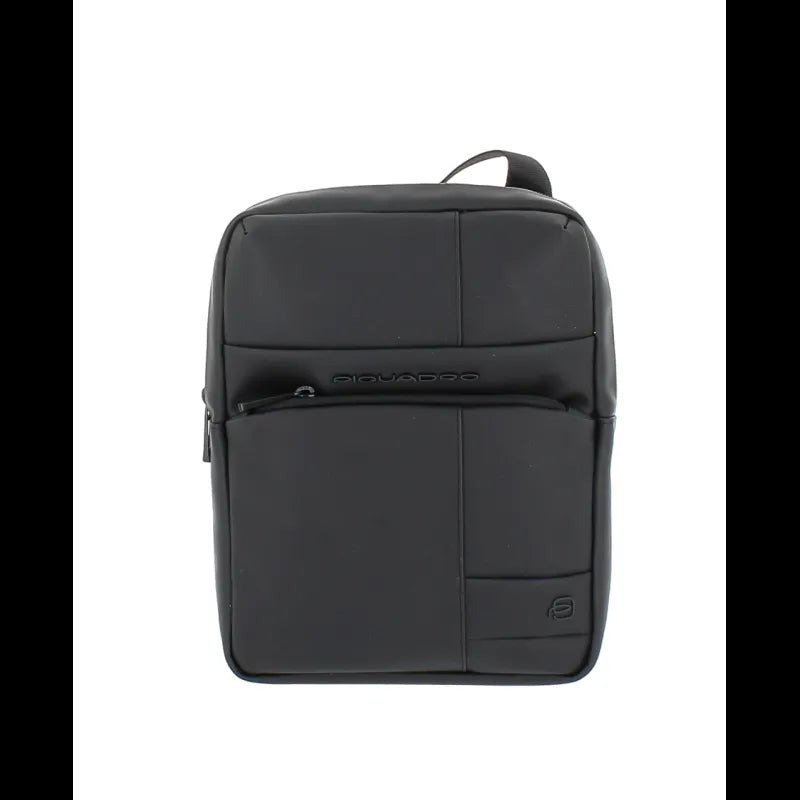 PIQUADRO, Borsello grande in tessuto gommato, Nero