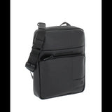 PIQUADRO, Borsello grande in tessuto gommato, Nero