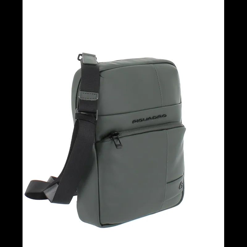 PIQUADRO - Borsello grande in tessuto gommato, Verde