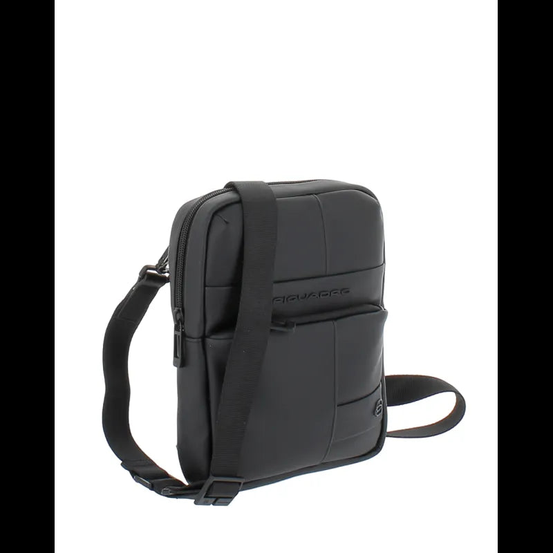 PIQUADRO - Borsello piccolo in tessuto gommato, Nero