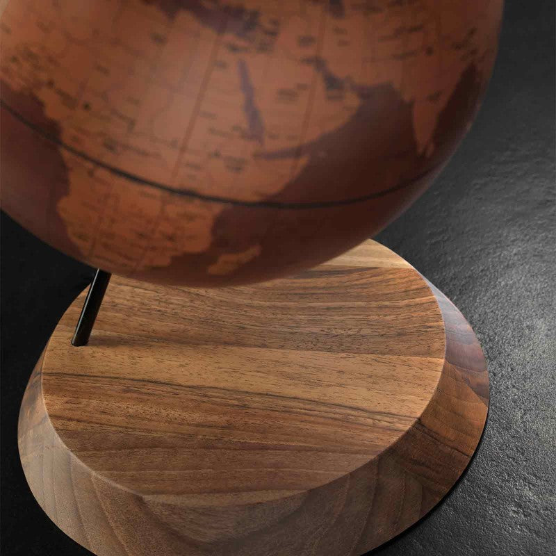 Zoffoli - Mappamondo da scrivania con ricarica wireless Bridge Marrone