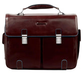 PIQUADRO - Cartella per computer 15,6 e iPad Pro 12,9 Blue Square, Mogano