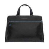 PIQUADRO - Cartella da lavoro in pelle porta pc 15,6", Nero
