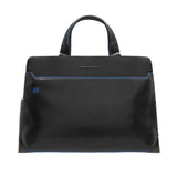 PIQUADRO - Cartella da lavoro in pelle porta pc 15,6", Nero