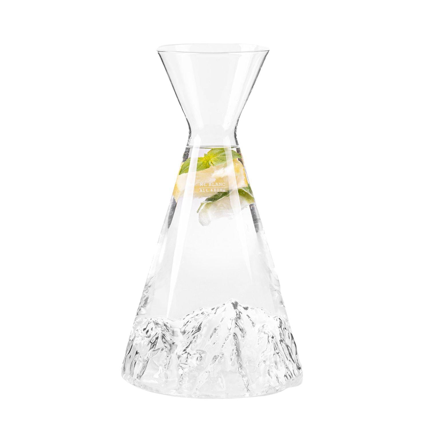 Alaskan Maker - Caraffa in vetro borosilicato con topografia Monte Bianco, Trasparente