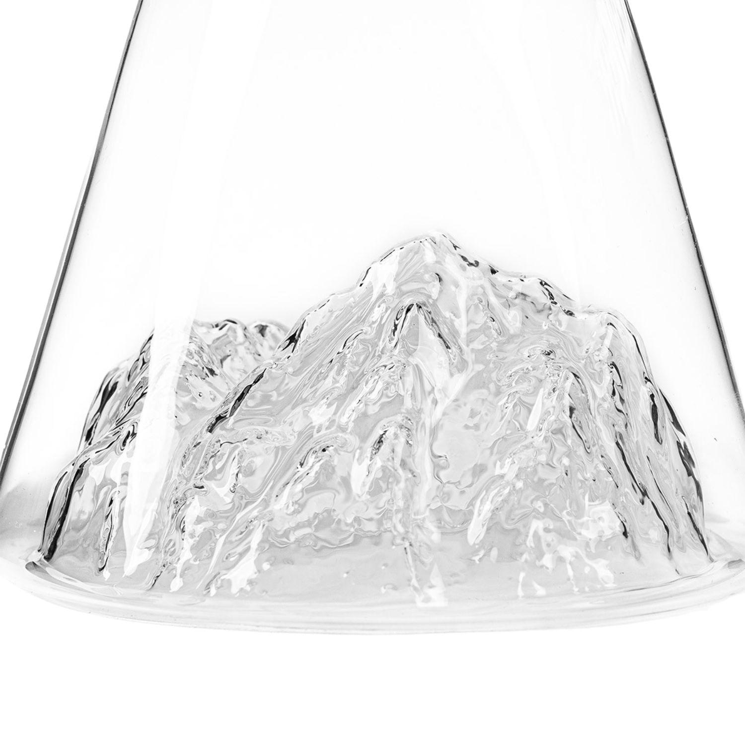 Alaskan Maker - Caraffa in vetro borosilicato con topografia Monte Bianco, Trasparente