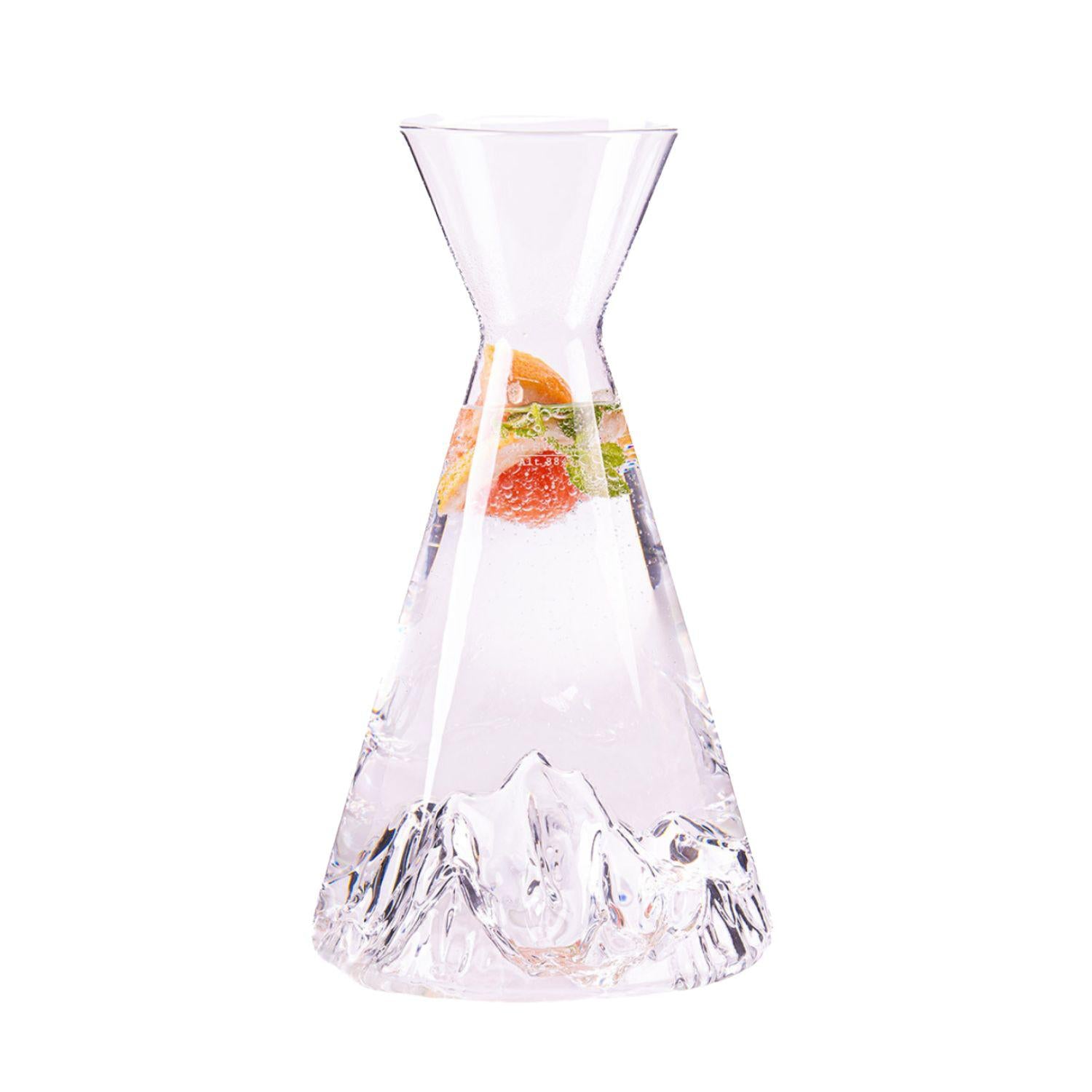 Alaskan maker - Caraffa in vetro borosilicato con topografia Monte Everest, Trasparente