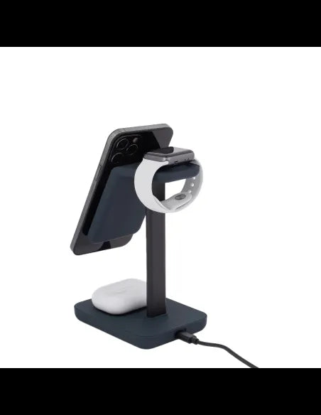 PIQUADRO - Caricatore wireless da tavolo per iWatch AirPods e smartphone Grigio