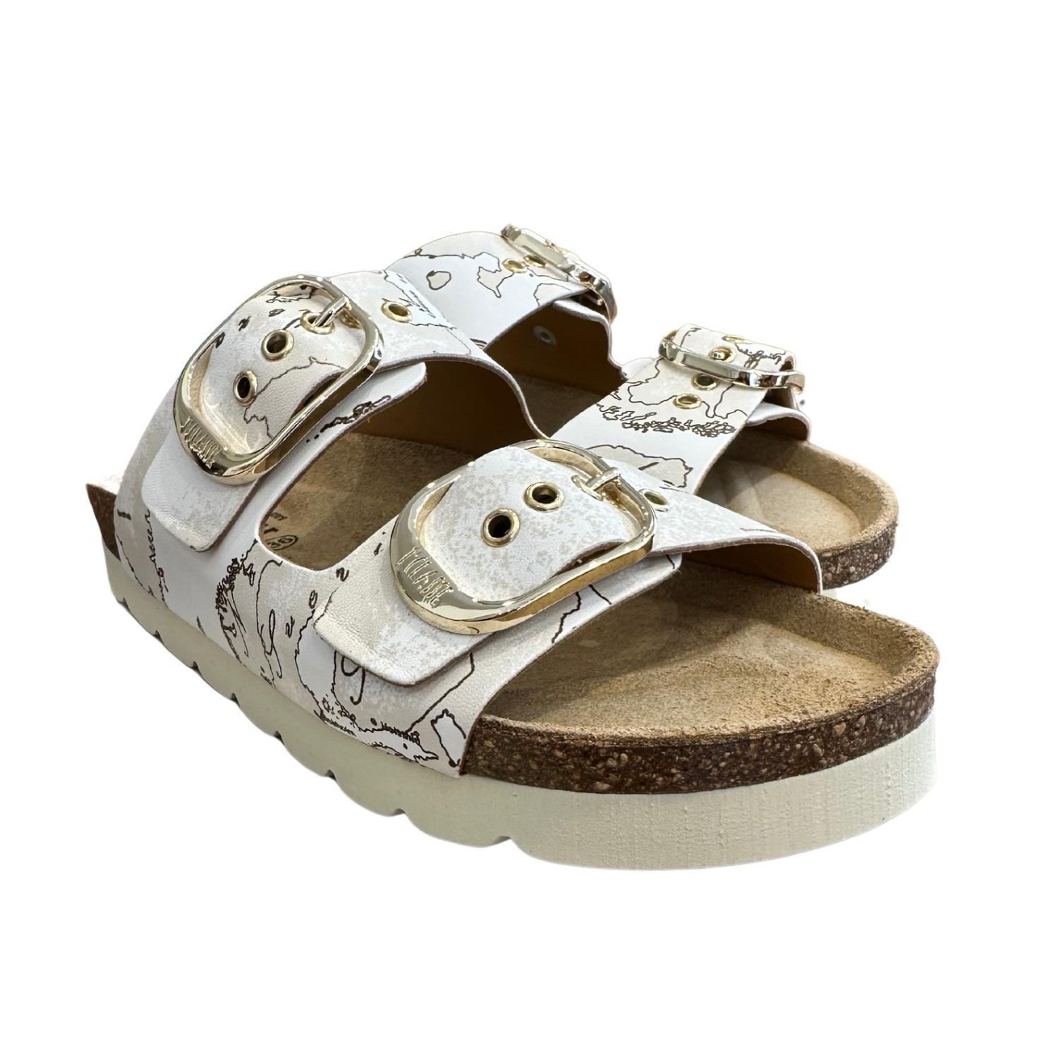 ALVIERO MARTINI - N.40 Ciabatta doppia fascia Geo White, Bianca