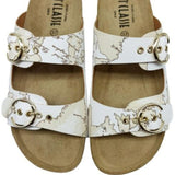 ALVIERO MARTINI - N.37 Ciabatte doppia fascia Geo White, Bianca