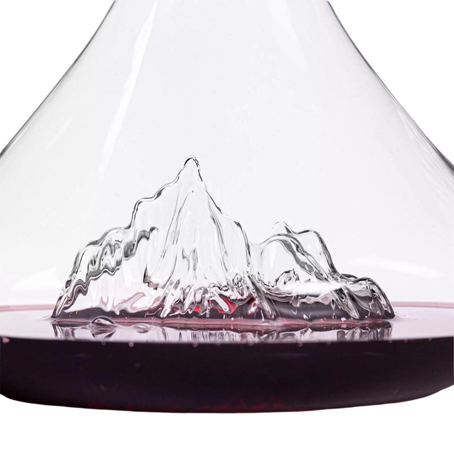 Alaskan Maker - Decanter in vetro borosilicato con topografia Monte Bianco, Trasparente