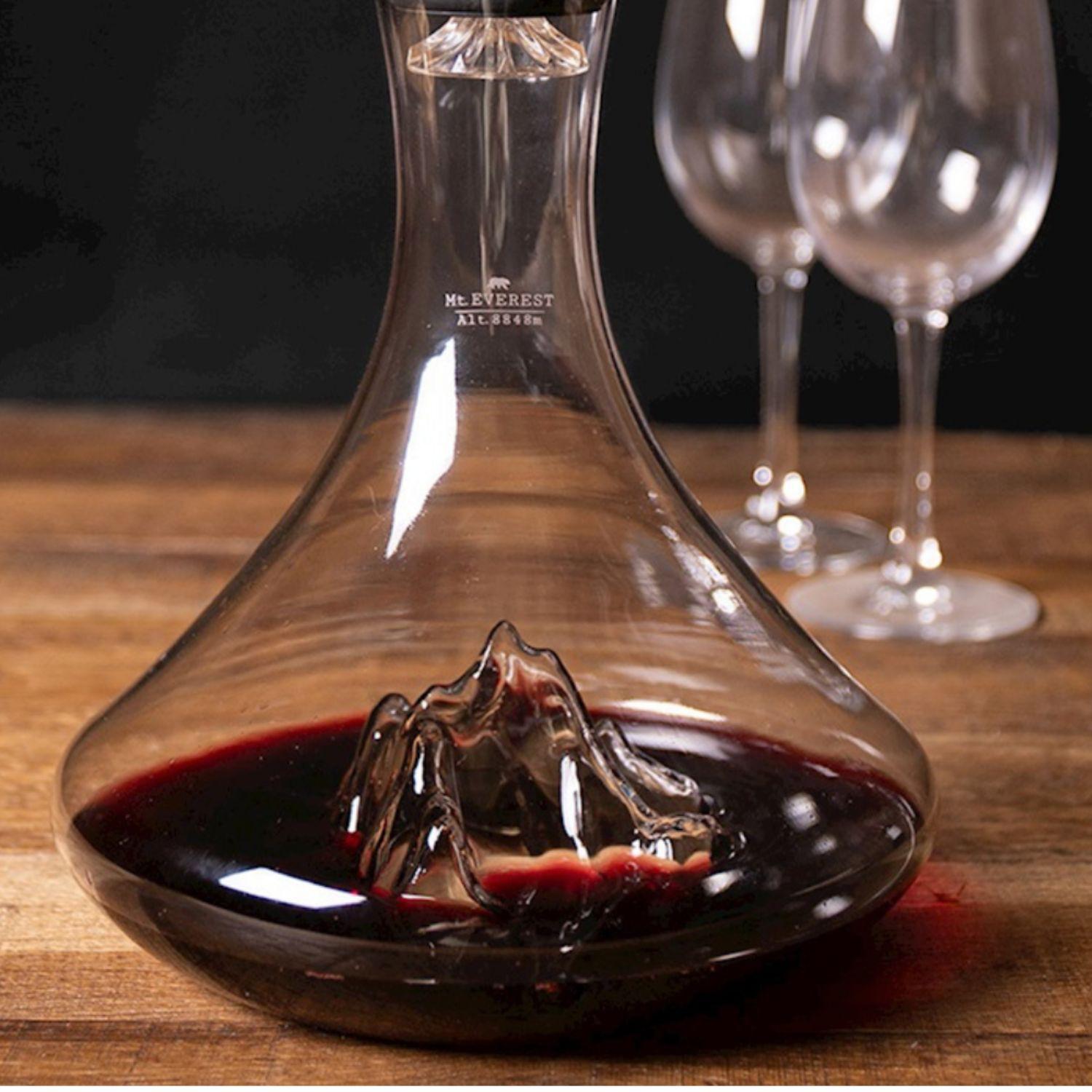 Alaskan Maker - Decanter in vetro borosilicato con topografia Monte Everest, Trasparente