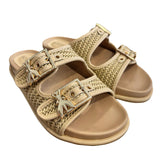 PATRIZIA PEPE - N.35 Ciabatta doppia fascia in rafia, Beige