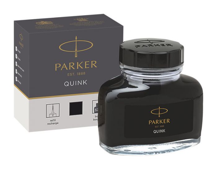 PARKER -Flacone Inchiostro Quink 57 ML, Nero
