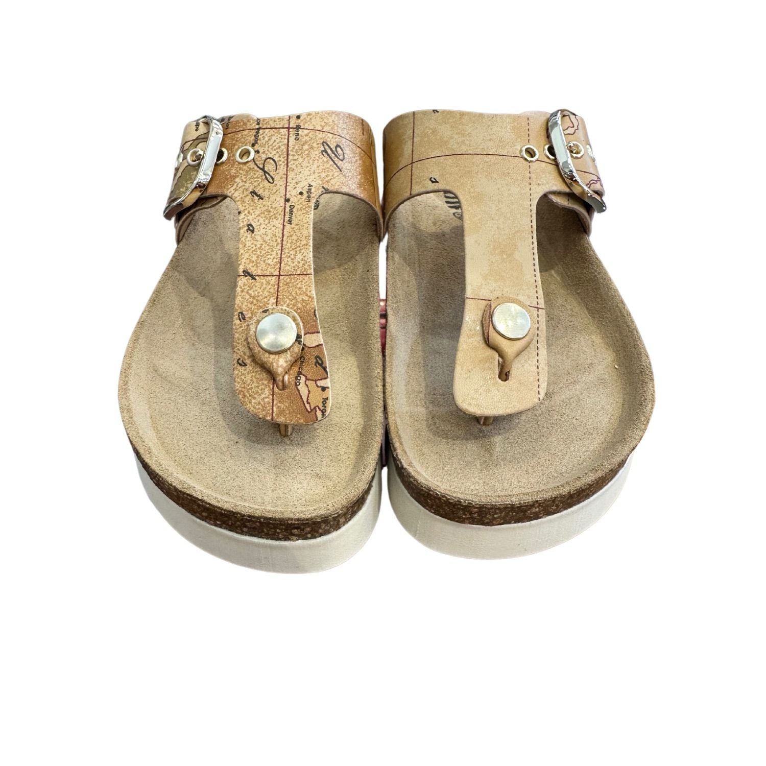 ALVIERO MARTINI - N.37 Infradito in pelle Geo Classic, Beige