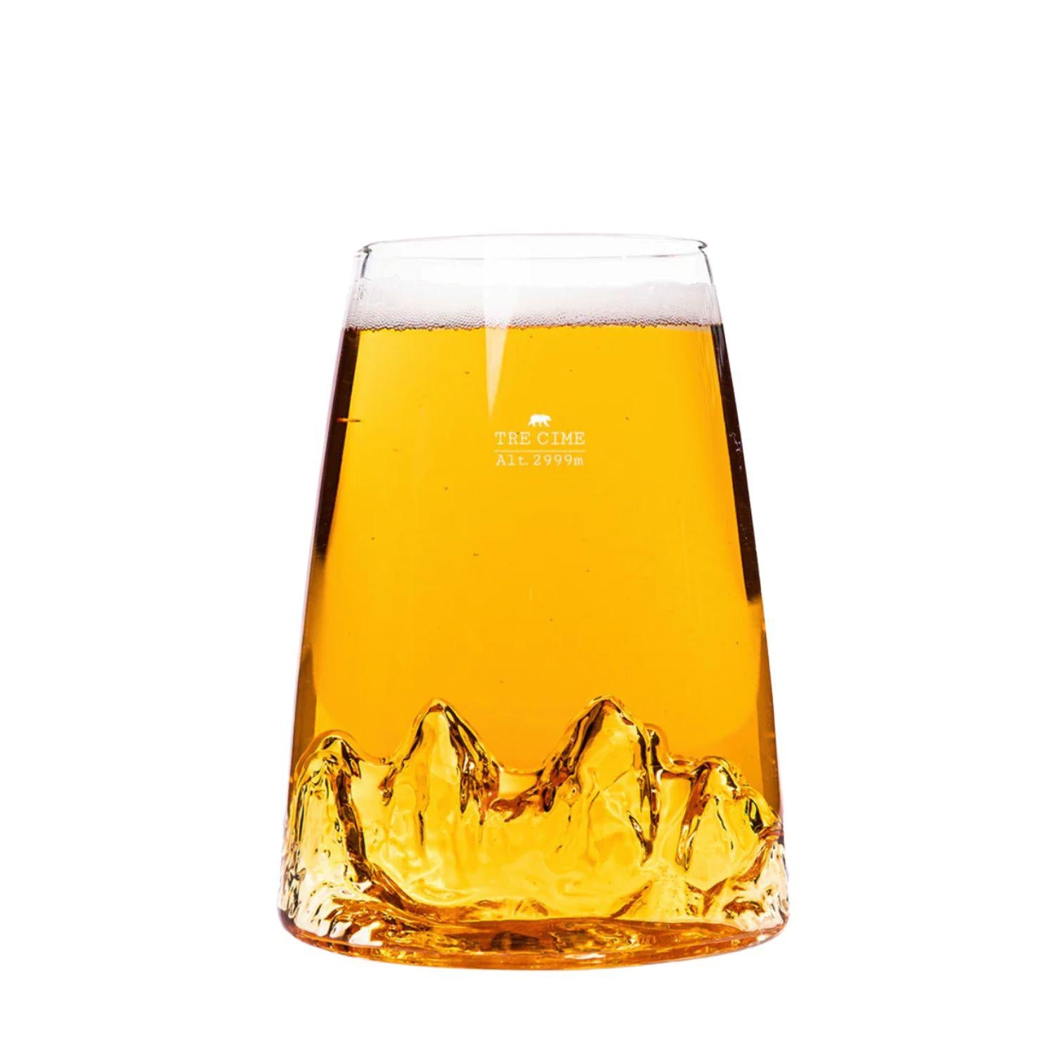 Alaskan Maker - Bicchiere long drink con topografia Tre Cime, Trasparente