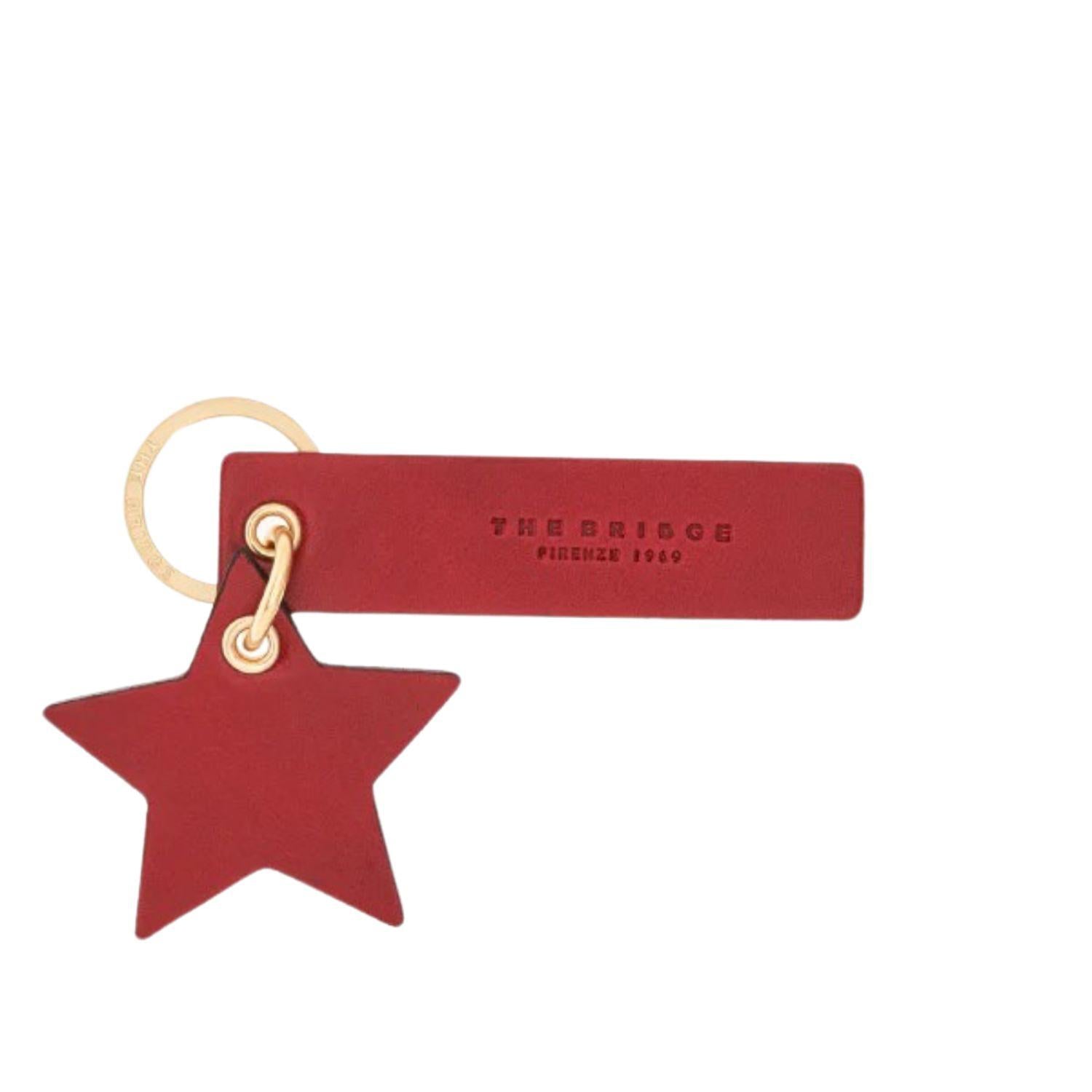 THE BRIDGE - Portachiavi in pelle a forma di Stella, Rosso