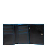 PIQUADRO - Portafoglio donna piccolo con porta monete laterale Piquadro Blue Square, Nero