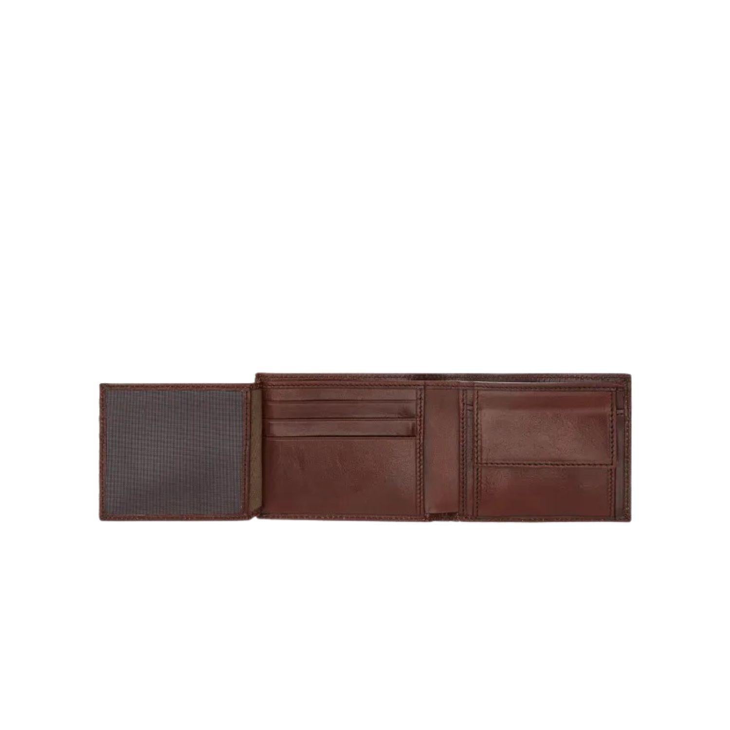 THE BRIDGE - Portafoglio con finestra porta documenti e porta monete, Marrone