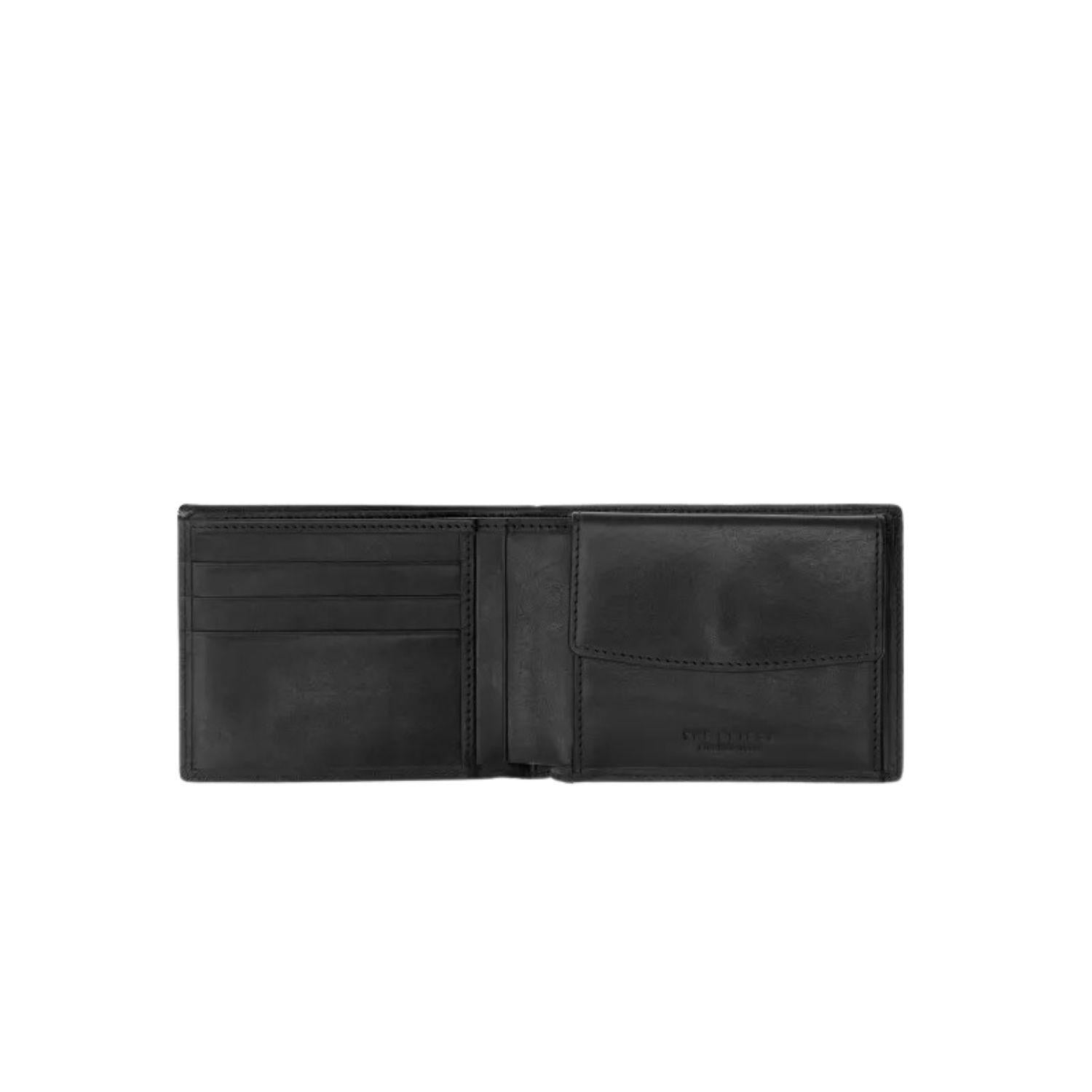 THE BRIDGE - Portafoglio con portamonete in pelle Linea Story, Nero