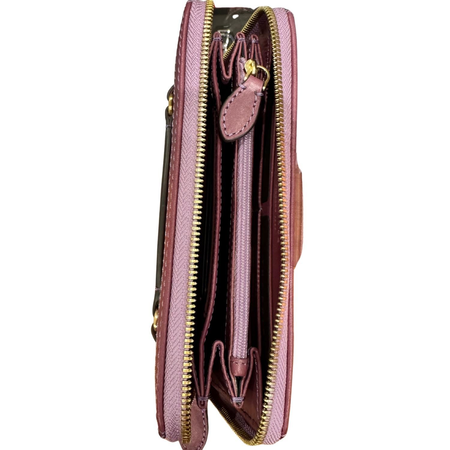 Portafoglio in pelle con zip around, Lilla