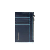 Piquadro - Portacarte con portamonete in pelle, Blu