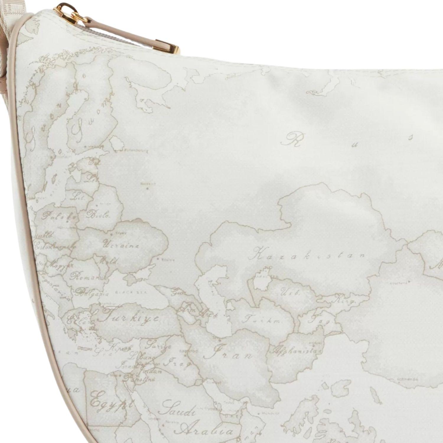 Alviero Martini - Geo Soft tracolla a mezzaluna grande S008, Bianca