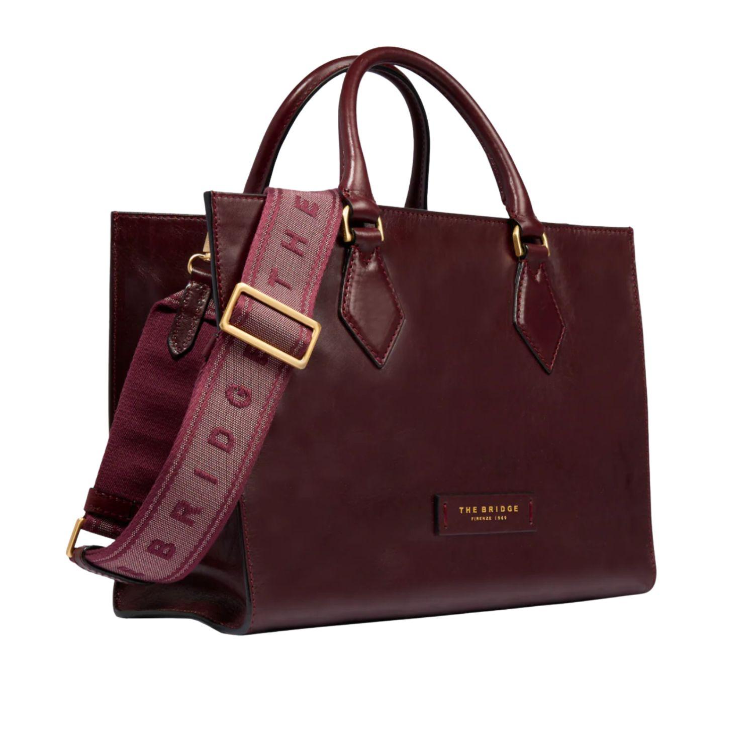 The Bridge - Borsa a mano in pelle con tracolla removibile Ida, Bordeaux