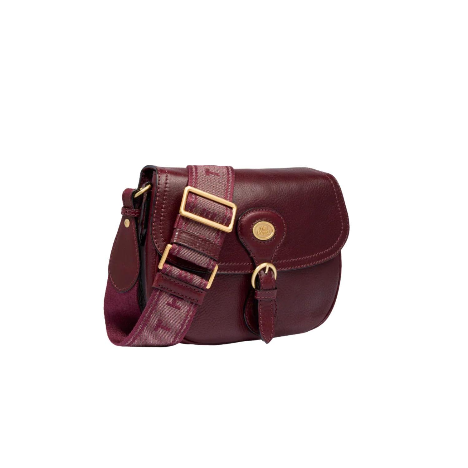 Borsa a tracolla con patta frontale Isadora, Bordeaux