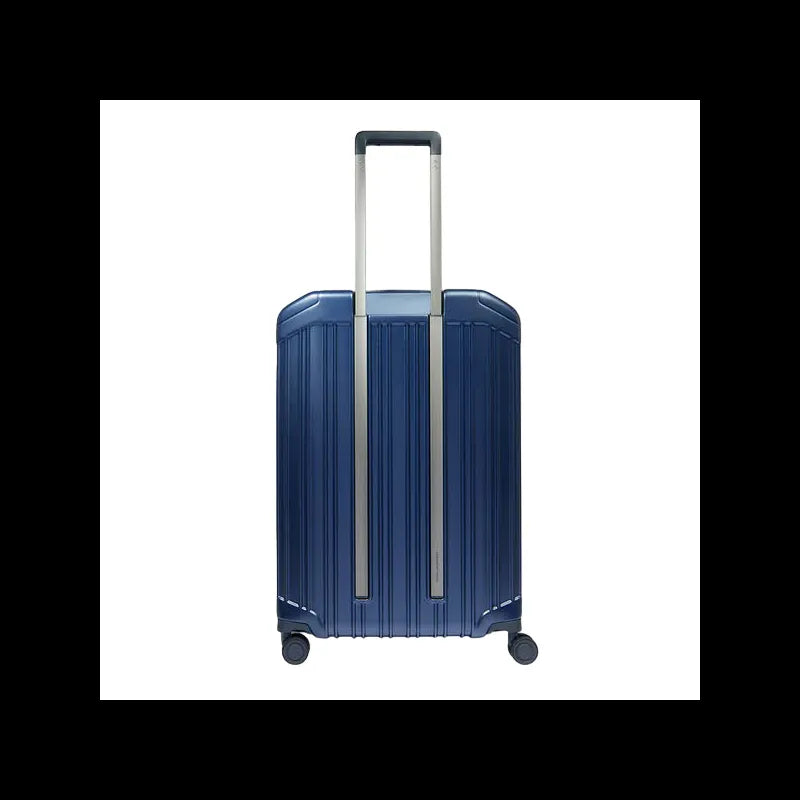 Piquadro- Trolley medio rigido a quattro ruote espandibile, Blu