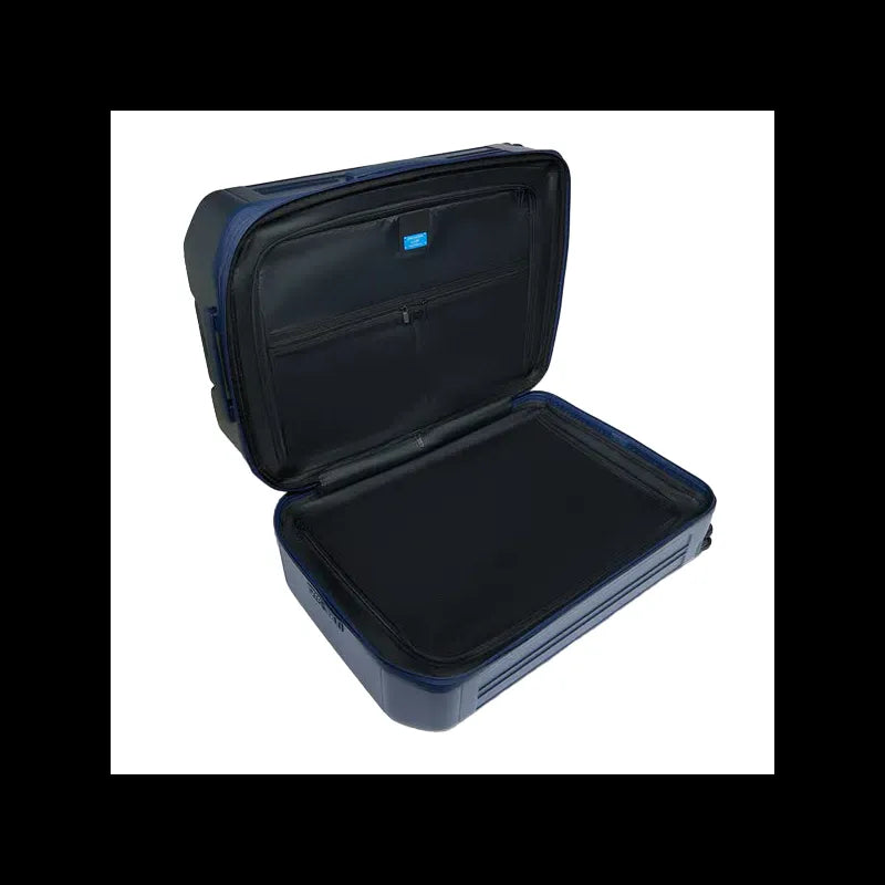 Piquadro- Trolley medio rigido a quattro ruote espandibile, Blu