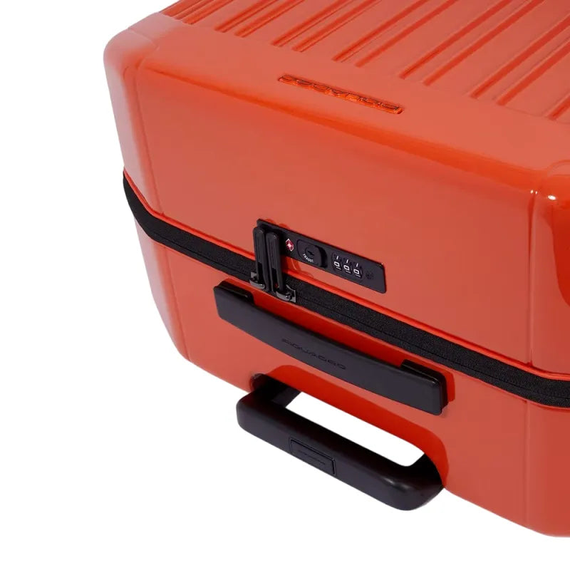 Piquadro- Trolley medio rigido a quattro ruote, Arancione