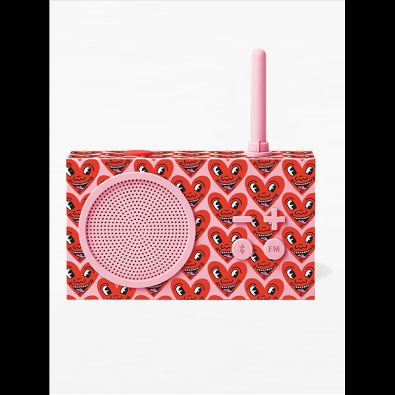 Lexon - Radio Impermeabile e Speaker Bluetooth Keith Haring Rosso e Rosa