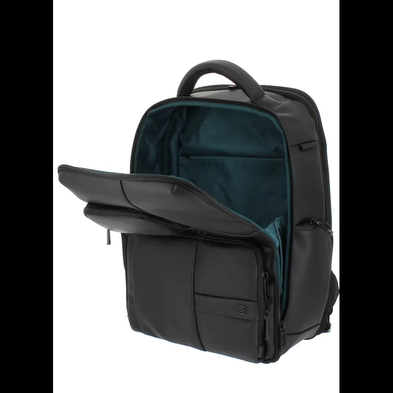Piquadro -Zaino porta pc da 15,6 in tessuto impermeabile, Nero