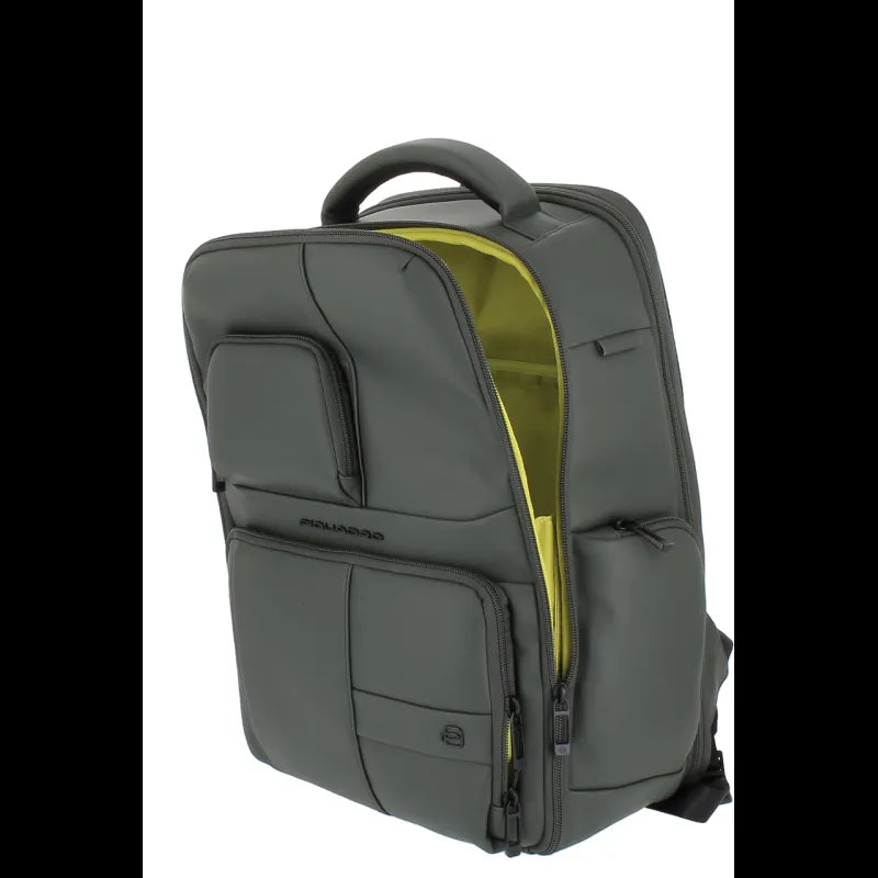 Piquadro - Zaino grande tessuto gommato, Verde