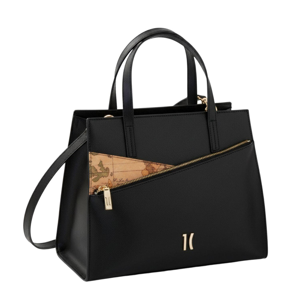 Alviero Martini - Borsa a mano e tracolla Pearl city, Nero