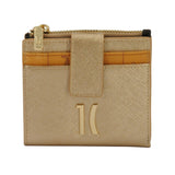 Alviero Martini - Portafoglio piccolo con bottone e zip, Oro