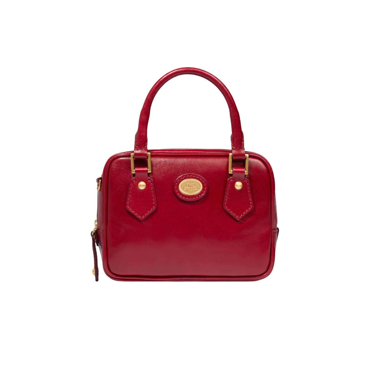 Bauletto piccolo in pelle con tracolla removibile, Rosso