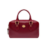 Bauletto medio in pelle con tracolla removibile, Rosso