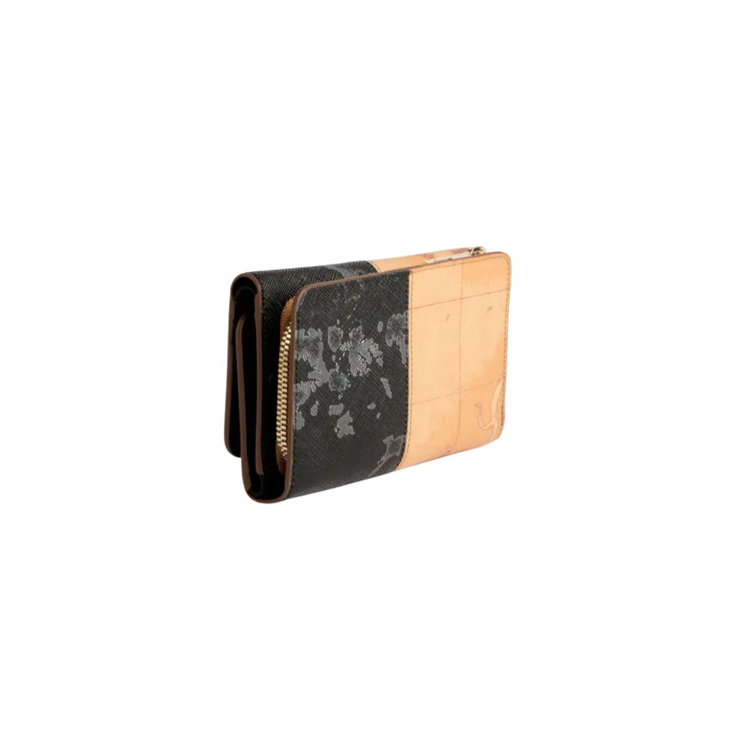 Alviero Martini - Portafoglio bifold in saffiano doppio colore Geo Classic e Geo Nero